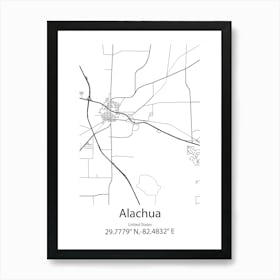 Alachua,United States Minimalist Map Art Print