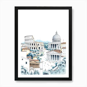 Rome Cityscape Art Print