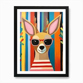 Little Kangaroo 3 Wearing Sunglasses Art Print