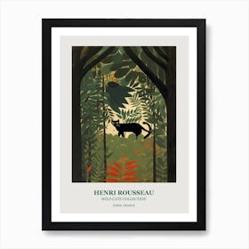 Henri Rousseau  Style Wild Cats Collection Botanical Art Print