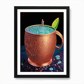 Moscow Mule Pointillism Cocktail Poster Art Print