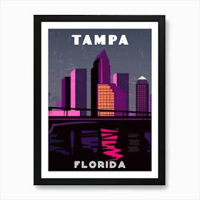 Tampa, Florida, USA — Retro travel minimalist poster Art Print