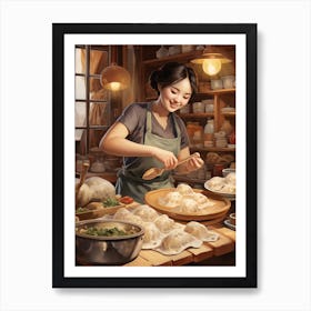 Dumpling Making Chinese New Year 19 Art Print