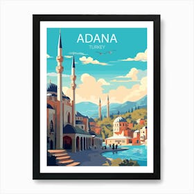 Adana Turkey travel poster Art Print