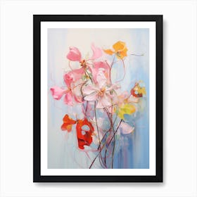 Abstract Flower Painting Coral Bells 3 Art Print