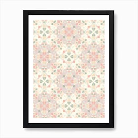 Stained Glass Pastels Tiles Art Print