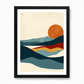 Sunset In The Mountains, Hygge 1 Art Print