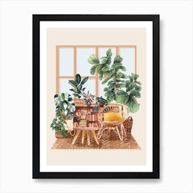 Boho Plant Room Art Print