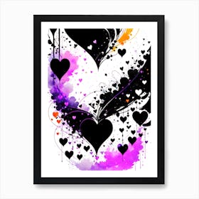 Abstract Hearts Art Print