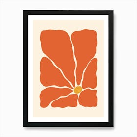 Abstract Flower 02 - Red Art Print