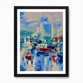 Port Of Larnaca Cyprus Abstract Block harbour Art Print