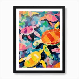 Turtle Abstract Group Painting Art Print