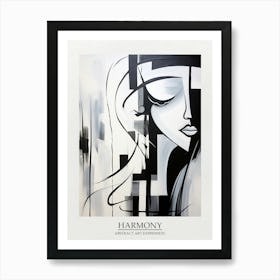 Harmony Abstract Black And White 3 Poster Art Print