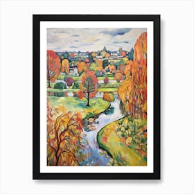 Autumn Gardens Painting Blenheim Palace Gardens 1 Art Print