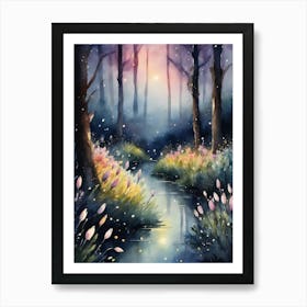 Tulips In The Forest Art Print