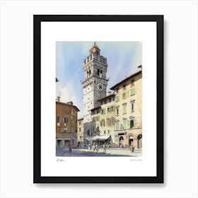 Pistoia, Tuscany, Italy 1 Watercolour Travel Poster Art Print