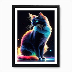 Colorful Cat Art Print