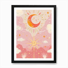 Moon And Stars 8 Art Print