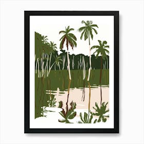 Palm Trees In The Water 2 Art Print