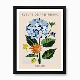 Spring Floral French Poster  Hydrangea 2 Art Print