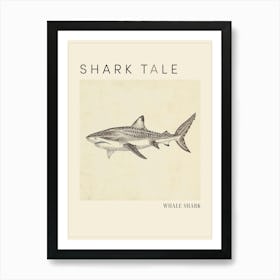 Whale Shark Vintage Illustration 3 Poster Art Print