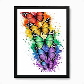 Rainbow Butterflies 2 Art Print