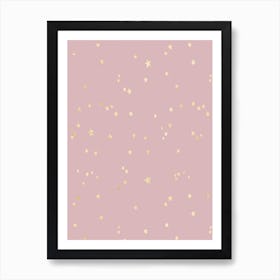 Pink and Gold Stars Art Print