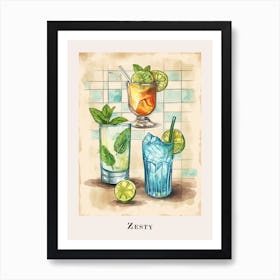 Zesty Cocktail Illustration Art Print