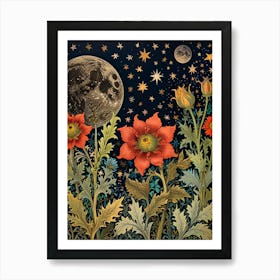 William Morris Moonlight In The Garden 6 Art Print