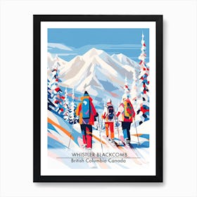 Whistler Blackcomb   British Columbia Canada, Ski Resort Poster Illustration 2 Art Print