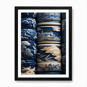 Blue And White Vases Art Print