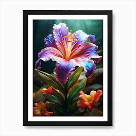 purple gorgeous flower Art Print