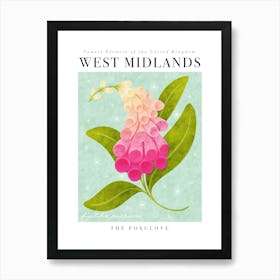 County Flower of West Midlands The Foxglove Art Print