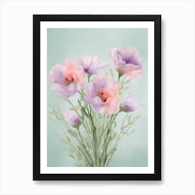 Lavender Flowers Acrylic Painting In Pastel Colours 4 Art Print