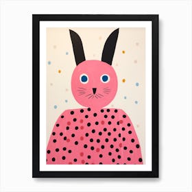 Pink Polka Dot Rabbit 2 Art Print