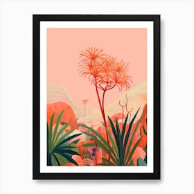 Boho Plant Painting Ponytail Palm 4 Art Print