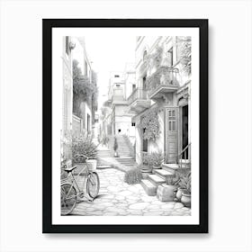 Black And White Street Scene Art Print