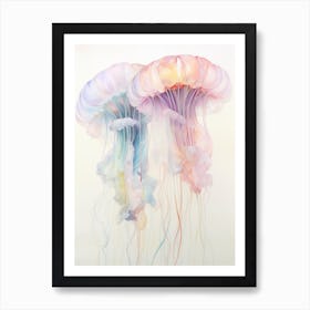 Upside Down Jellyfish Simple Drawing 8 Art Print