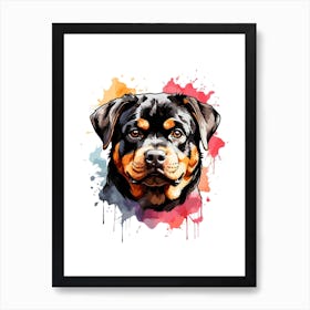 Rottweiler Face Art Print