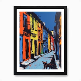 Painting Of A Buenos Aires With A Cat In The Style Of Of Pop Art 4 Art Print