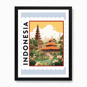 Indonesia Travel Stamp Poster Art Print