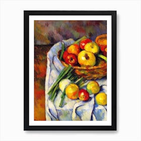 Scallions 3 Cezanne Style vegetable Art Print