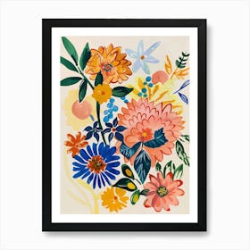 Painted Florals Celosia 4 Art Print