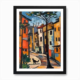 Painting Of Sydney With A Cat 3 In The Style Of Matisse Art Print
