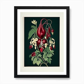 Bleeding Heart 2 Floral Botanical Vintage Poster Flower Art Print