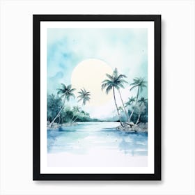 Watercolour Of Matira Beach   Bora Bora French Polynesia 2 Art Print