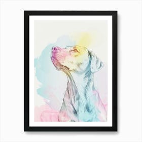 Pointer Dog Watercolour Line Illustration Art Print