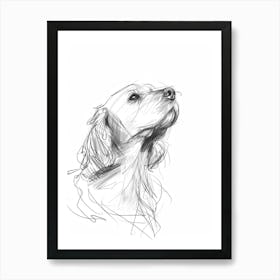 English Cocker Spaniel Dog Charcoal Line 2 Art Print