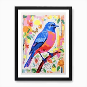 Colourful Bird Painting Bluebird 6 Art Print