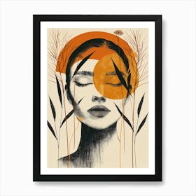 sun in her head boho art Art Print